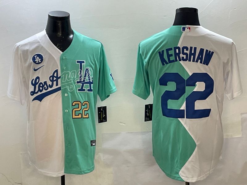 Men Los Angeles Dodgers #22 Kershaw Blue White Game 2025 Nike MLB Jersey style 4->los angeles dodgers->MLB Jersey